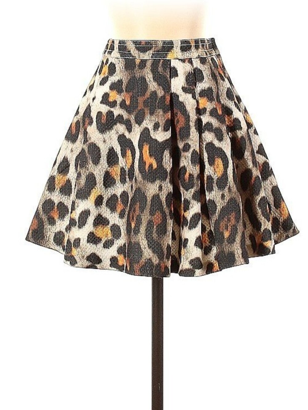 Leopard Print Mini Skirt - Tan/Brown Animal Print